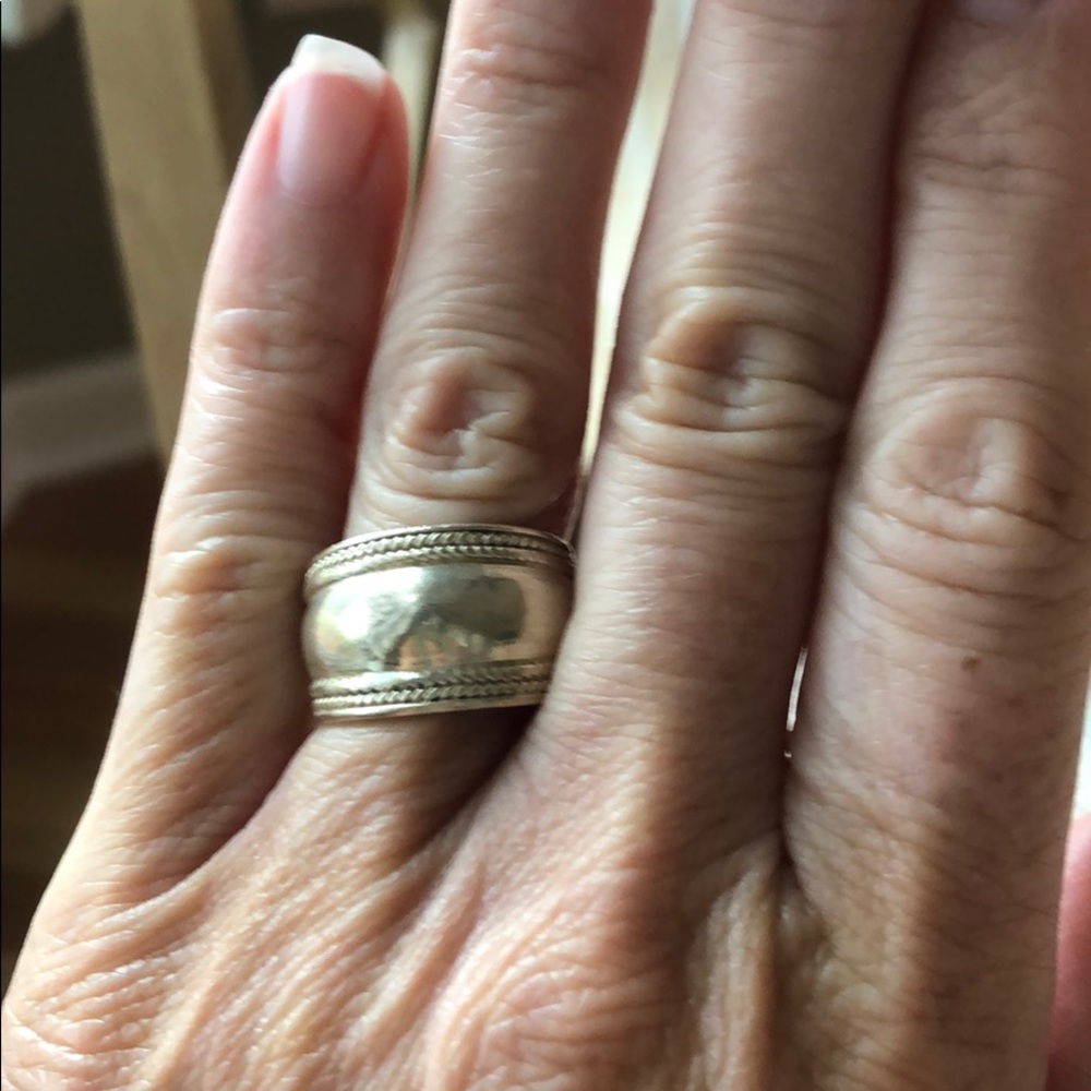 Sterling silver wide band ring - Picture 2 of 3